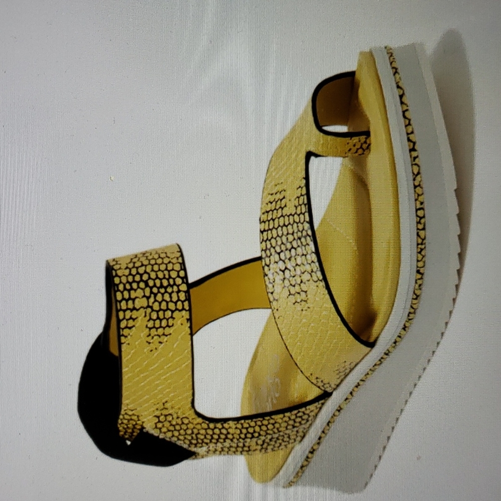 NEW Franco Sarto Elliot Snake Embossed Platform Wedge Sandal - Picture 9 of 11